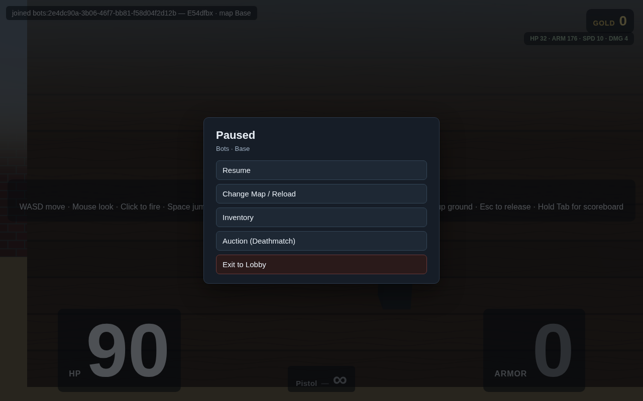 Pause menu